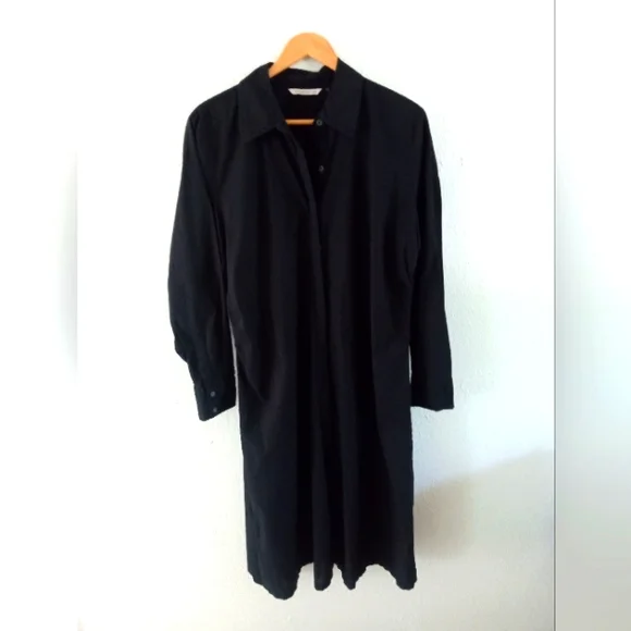 SOFT SURROUNDINGS Cotton Black Shirt Dress | L - Picture 2 of 7